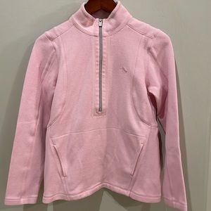 Tommy Bahama women’s heavy sweatshirt, quarter zip, size small, light pink